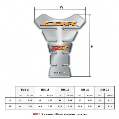 Honda Tank Guard Pads Silver edition CBr RR logo 