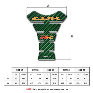 Honda Tank ProtectorGreen Carbon Style CBR RR Logo 