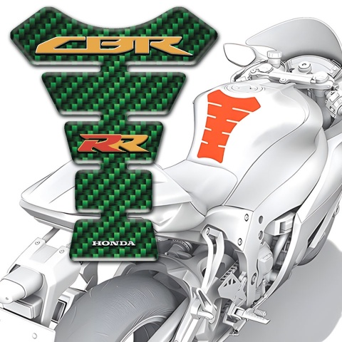 Honda Tank ProtectorGreen Carbon Style CBR RR Logo 