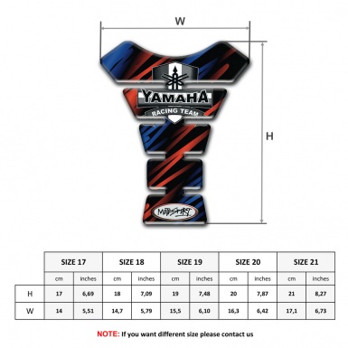 Yamaha Tank Fuse Black with Red Blue Decoration Design 