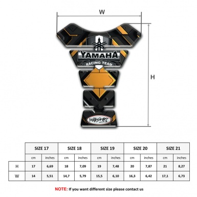Yamaha Tank Protector Black with Yellow Rhombus design Stylish Logo 