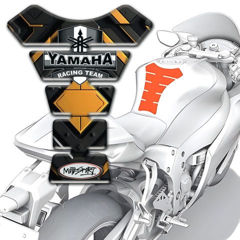 Yamaha Tank Protector Black with Yellow Rhombus design Stylish Logo 