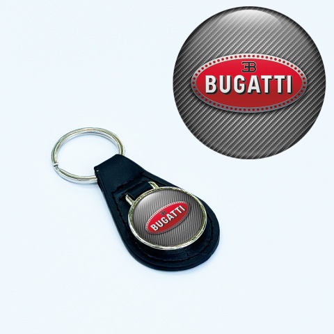 Bugatti Key Fob Leather Carbon Red Design