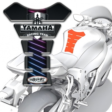 Yamaha Tank Pad Motorbike Neon Lines Design Motif 