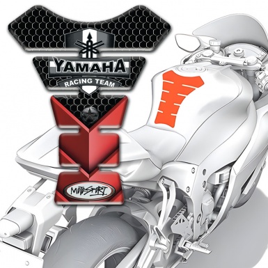 Yamaha Tank Guard Pads Stylish red Black Edition 