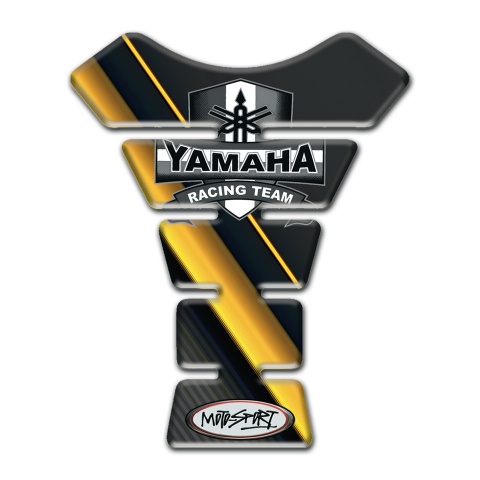 Yamaha Tank Fuse Black Base with Diagonal Yellow Tapes Design 