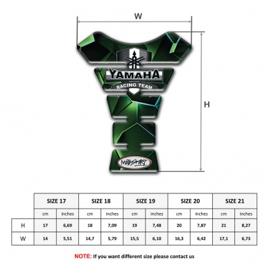 Yamaha Tank Pad Protector Green Decoration Design 