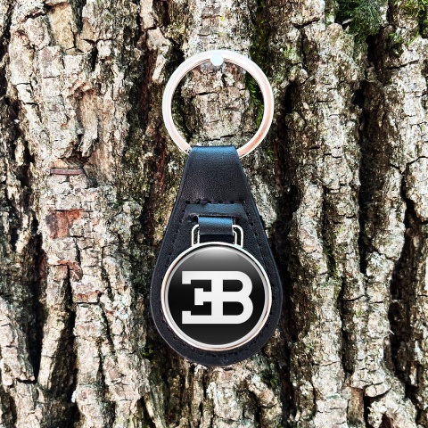 Bugatti Key Chain Leather Black Classic Design