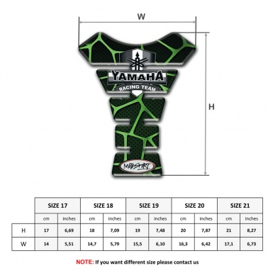 Yamaha Tank Protector Black with Green Patterns Design 