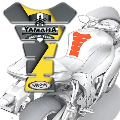 Yamaha Tank Guard Pads Grey Yellow Base Racing Team Logo 