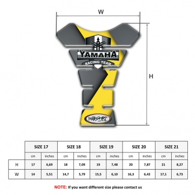 Yamaha Tank Guard Pads Grey Yellow Base Racing Team Logo 