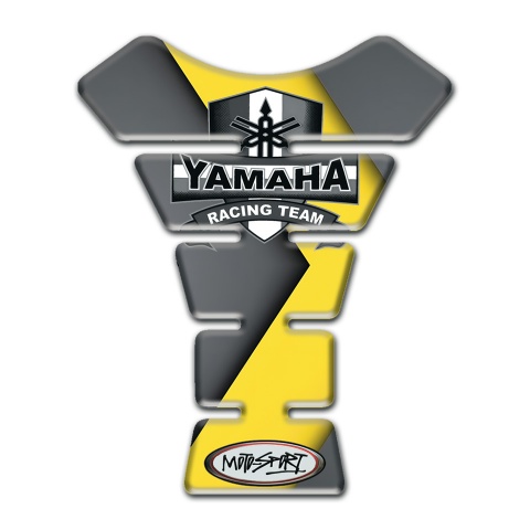 Yamaha Tank Guard Pads Grey Yellow Base Racing Team Logo 
