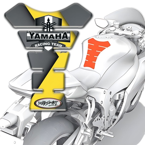 Yamaha Tank Guard Pads Grey Yellow Base Racing Team Logo 