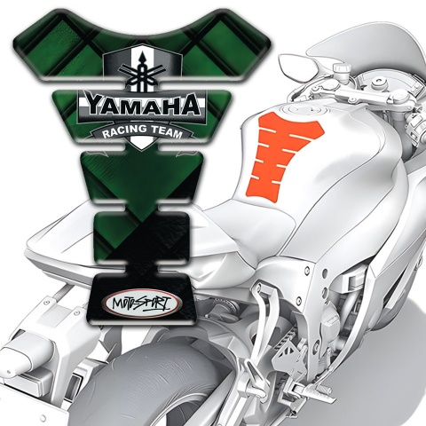 Yamaha Tank Pad Protector Black with Dark Grrn Decoration Style 