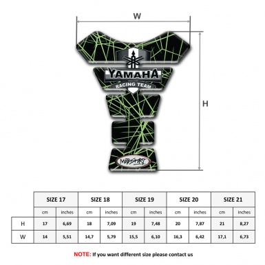 Yamaha Tank Pad Motorbike Green Spider Web Style Racing Team Edition 