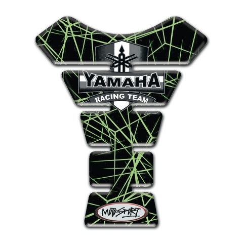 Yamaha Tank Pad Motorbike Green Spider Web Style Racing Team Edition 