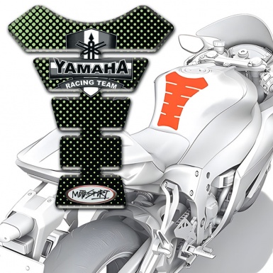 Yamaha Tank Protector Green Dots Design Racing Team Logo 