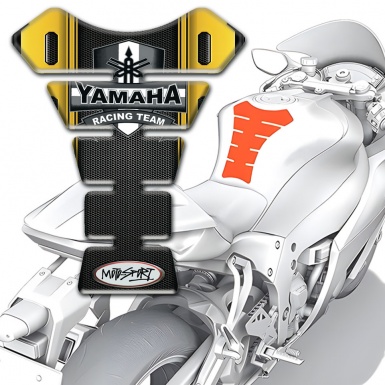 Yamaha Tank Pad Motorbike Stylish Black Yellow Design 