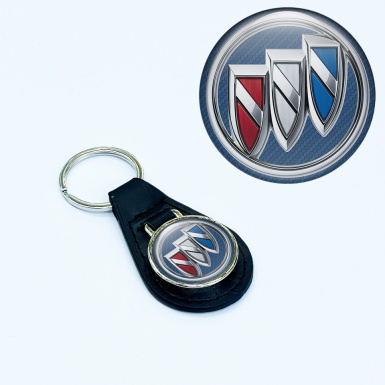 Buick Leather Keychain Navy Classic Logo