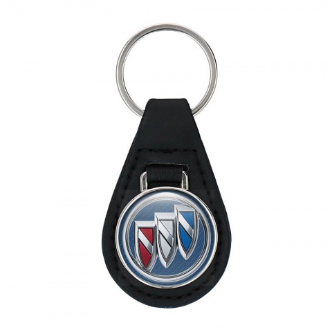 Buick Leather Keychain Navy Classic Logo