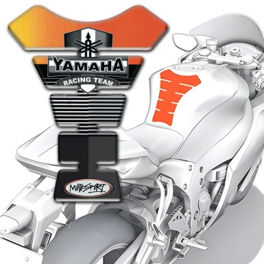 Yamaha Tank Guard Pads Orange Black Decoration Racing Team Logo Style 