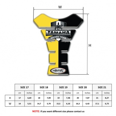 Yamaha Tank Pad Protector Yellow Black halves Base Design 