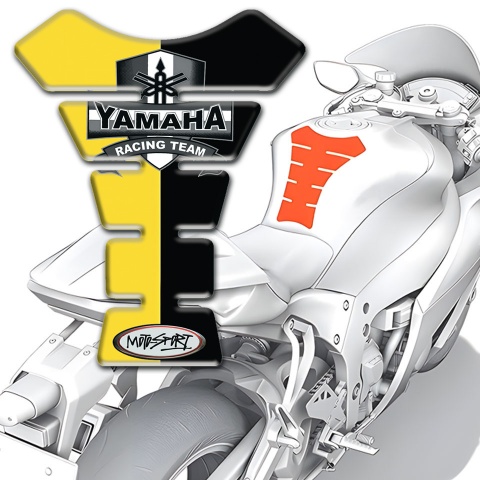 Yamaha Tank Pad Protector Yellow Black halves Base Design 