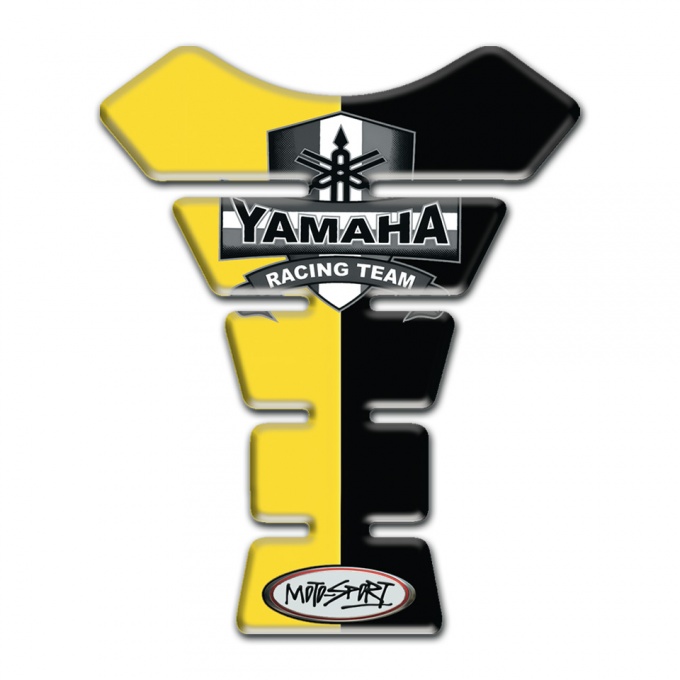Yamaha Tank Pad Protector Yellow Black halves Base Design 