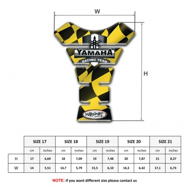 Yamaha Tank Guard Pads Yellow Black Figures Decoration Racing Team Style 