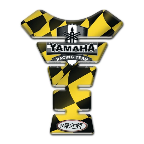 Yamaha Tank Guard Pads Yellow Black Figures Decoration Racing Team Style 