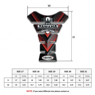 Yamaha Tank Protector Black with Red Vshape Decoration 