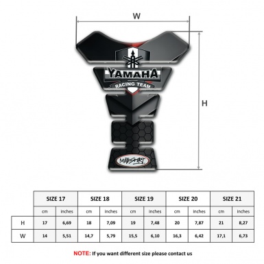 Yamaha Tank Pad Motorbike Black Gray Decoration Base Racing Team Edition 