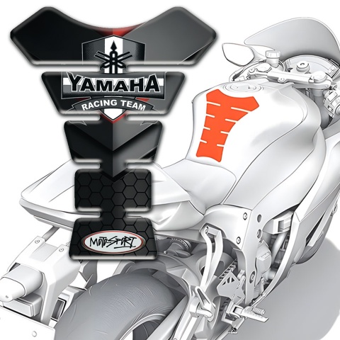 Yamaha Tank Pad Motorbike Black Gray Decoration Base Racing Team Edition 