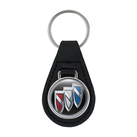 Buick Leather Keychain Black Multicolor Logo