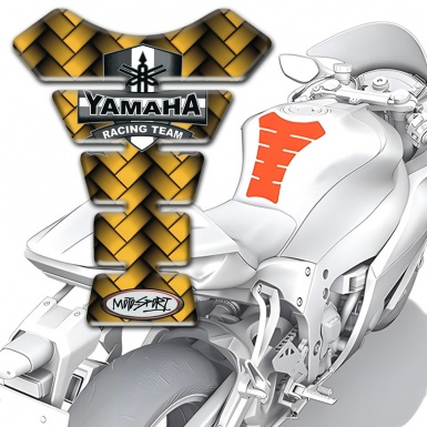 Yamaha Tank Guard Pads Yellow Fibers Design 