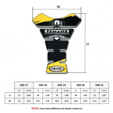 Yamaha Tank Pad Protector Black Yellow Painting Base Style 