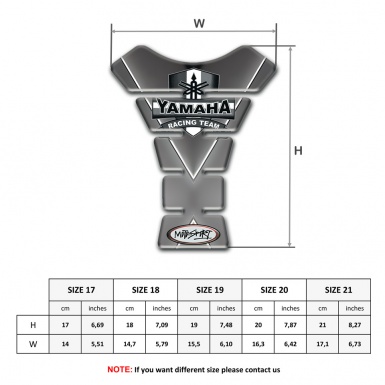 Yamaha Tank Pad Motorbike Grey with White V Shape Stripes DEsign 