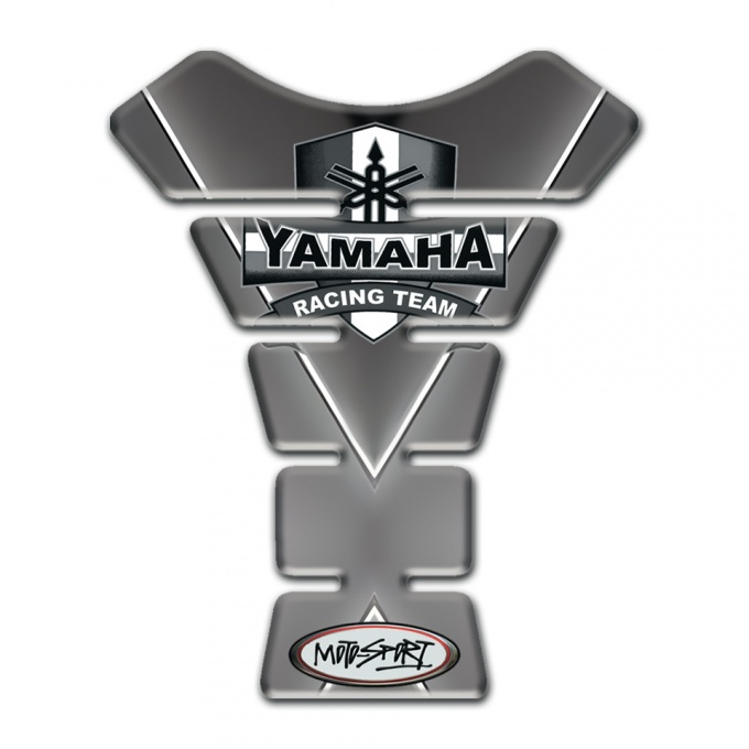 Yamaha Tank Pad Motorbike Grey with White V Shape Stripes DEsign 