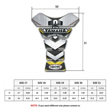 Yamaha Tank Protector Silver V Shape Details Design 