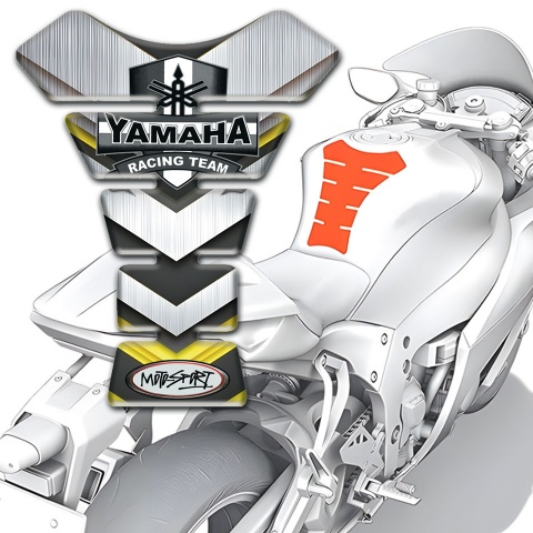 Yamaha Tank Protector Silver V Shape Details Design 