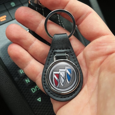 Buick Keychain Leather Carbon Multicolor Logo