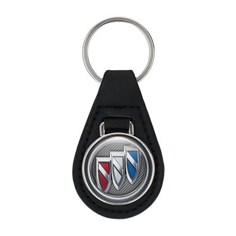 Buick Keychain Leather Carbon Multicolor Logo