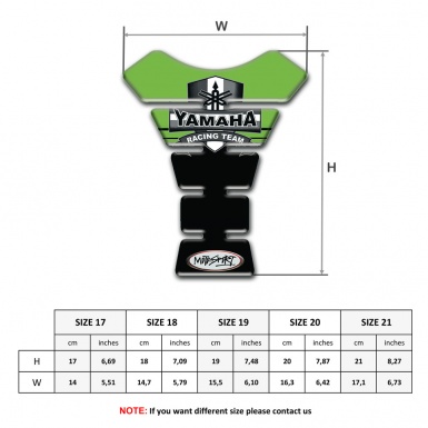 Yamaha Tank Pad Motorbike Black Green Colors Base Racing Team style 