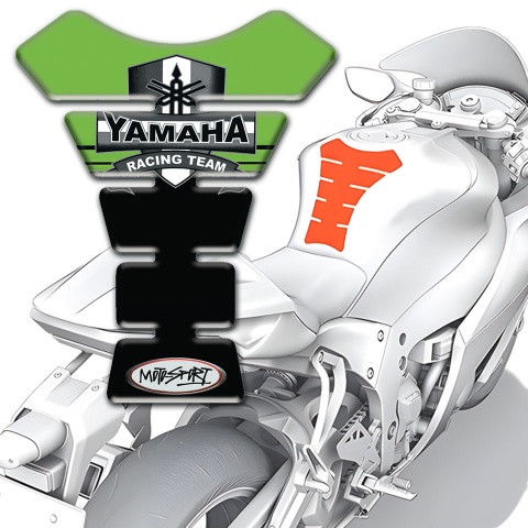 Yamaha Tank Pad Motorbike Black Green Colors Base Racing Team style 