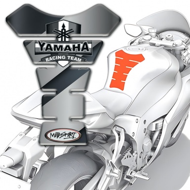 Yamaha Tank Guard Pads Grey Diagonal Patterns Design 