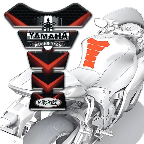 Yamaha Tank Guard Pads Red V Shape Lights Design 