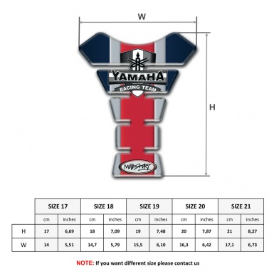 Yamaha Tank Pad Protector Vertical Red panel Design 