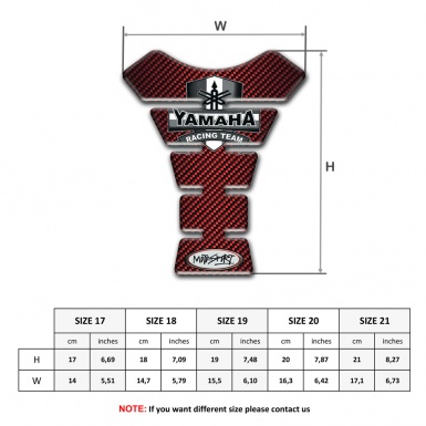 Yamaha  Tank Protector Red Carbon Moto Sport Style 