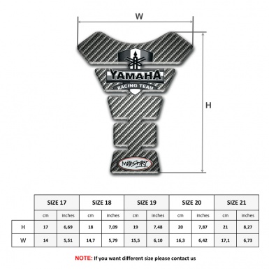 Yamaha Tank Pad Motorbike Classic Carbon Racing Team logo 