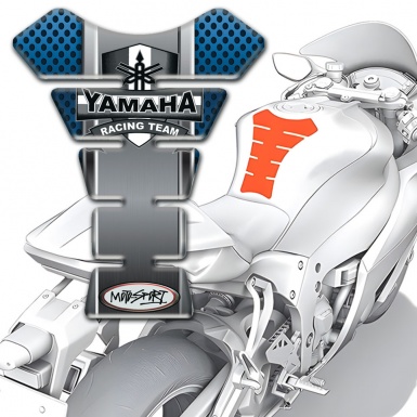 Yamaha Tank Pad Protector Blue Grey Elements Design Moto Sport Style 